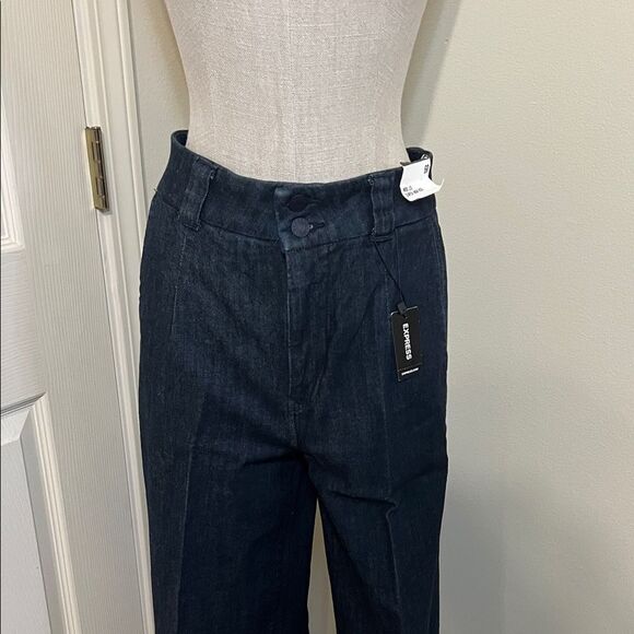 Express Women's Dark Wash Wide Leg Trouser Jeans Size 6 NWT - Picture 3 of 7